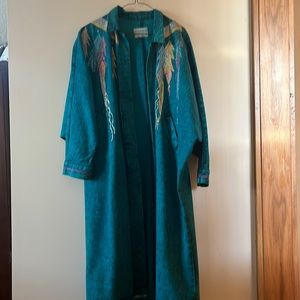 Hand painted denim duster